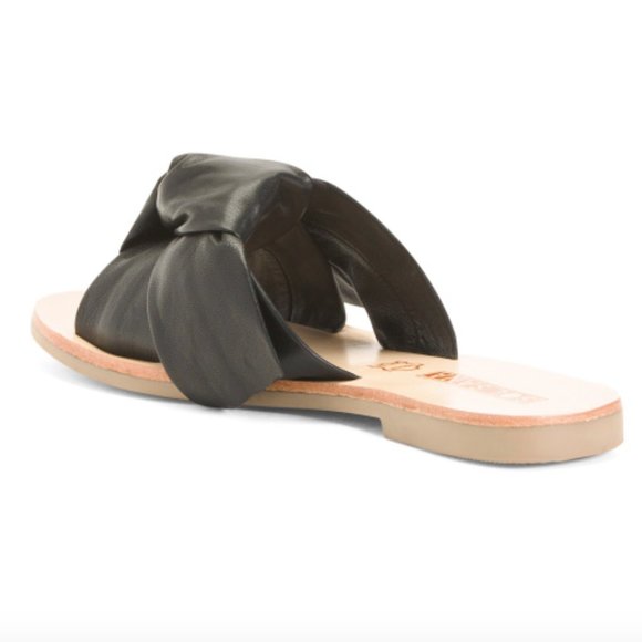 Sol Sana All Leather Black Knotted Nina Slides NWT - Picture 2 of 7